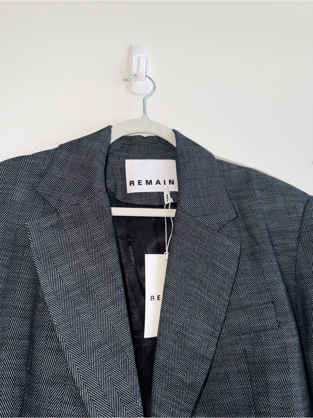 Remain Birger Christensen Oversized Two-Tone Herringbone Blazer power suit 4 - Picture 3 of 12